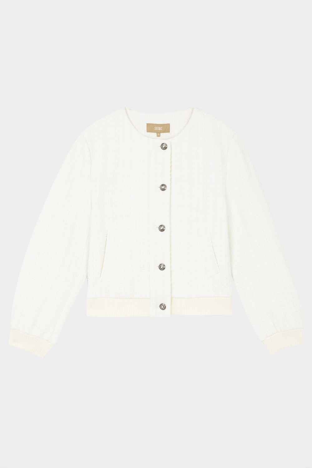 SST&C White Baseball Style Jacket | 01122409001_5