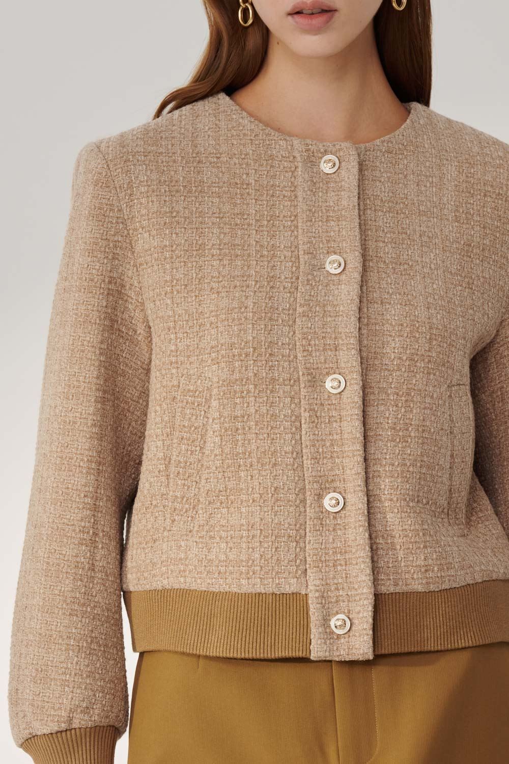 SST&C Gray Camel Baseball Style Jacket | 01122409002_4
