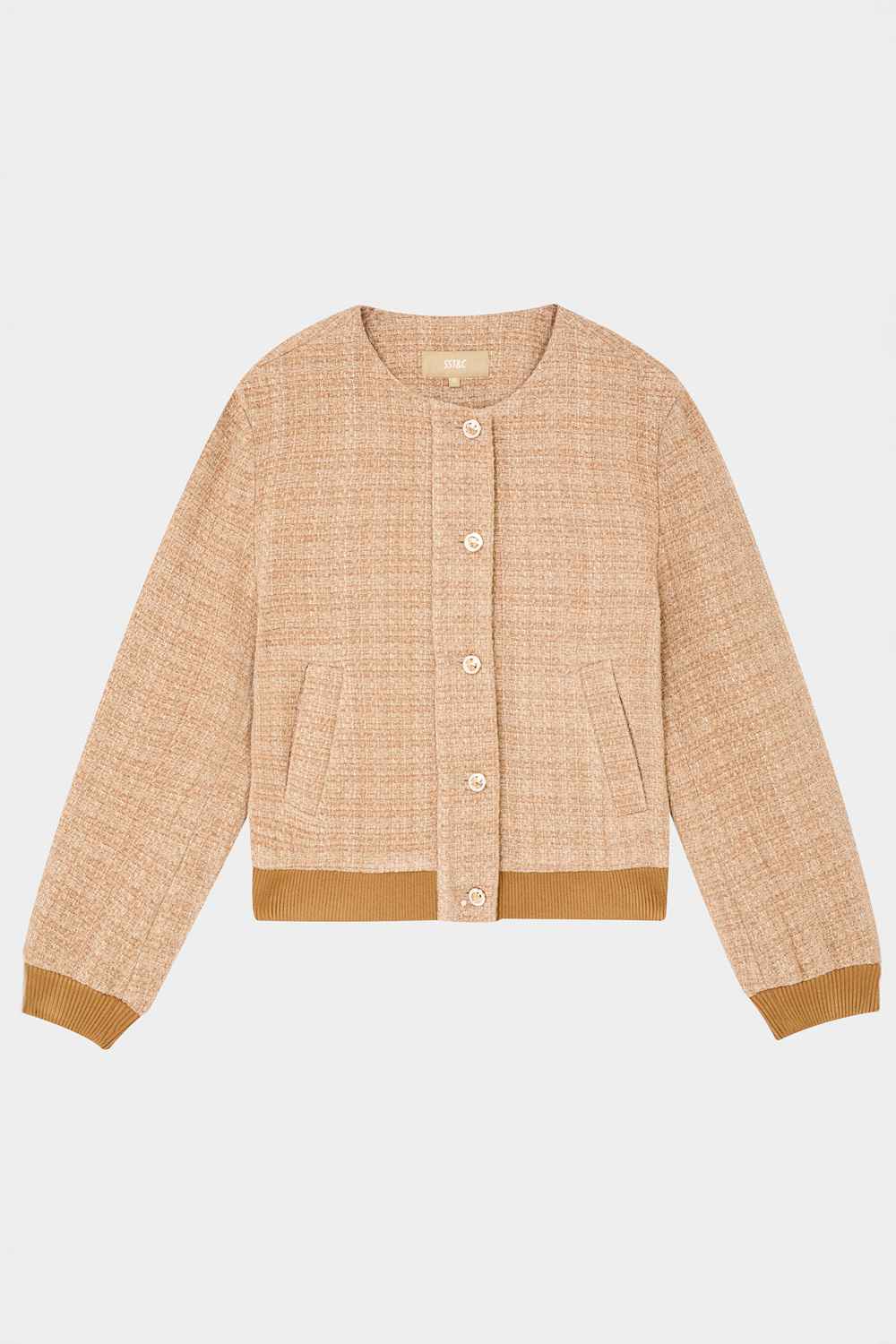 SST&C Gray Camel Baseball Style Jacket | 01122409002_6