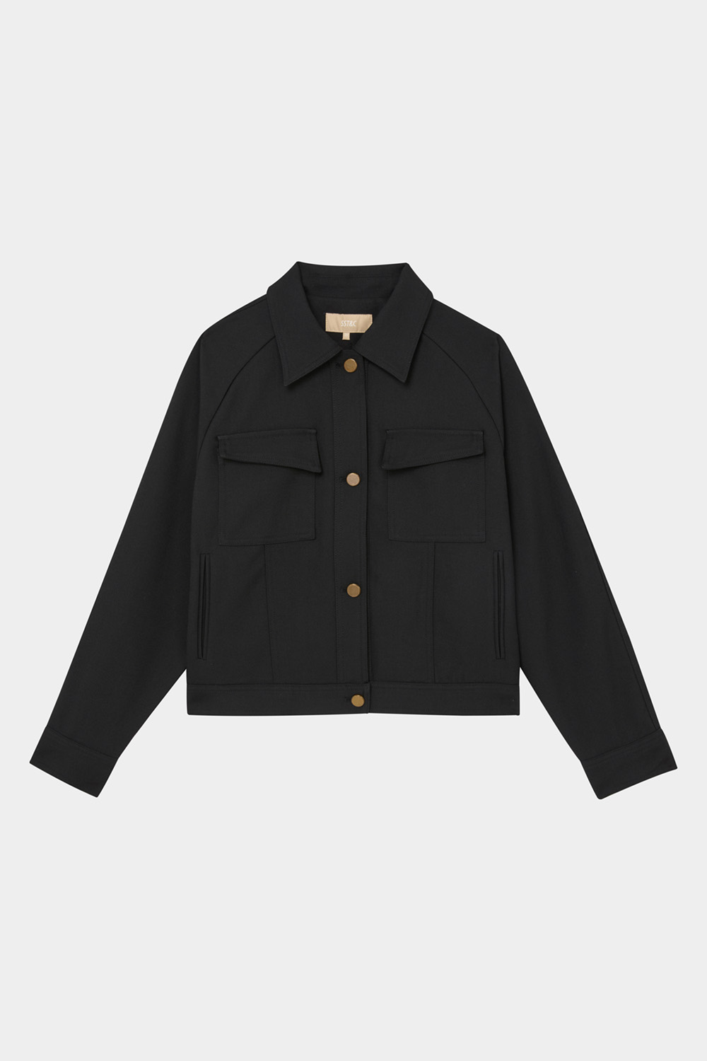 SST&C Black Lapel Short Coat | 01122409004_7
