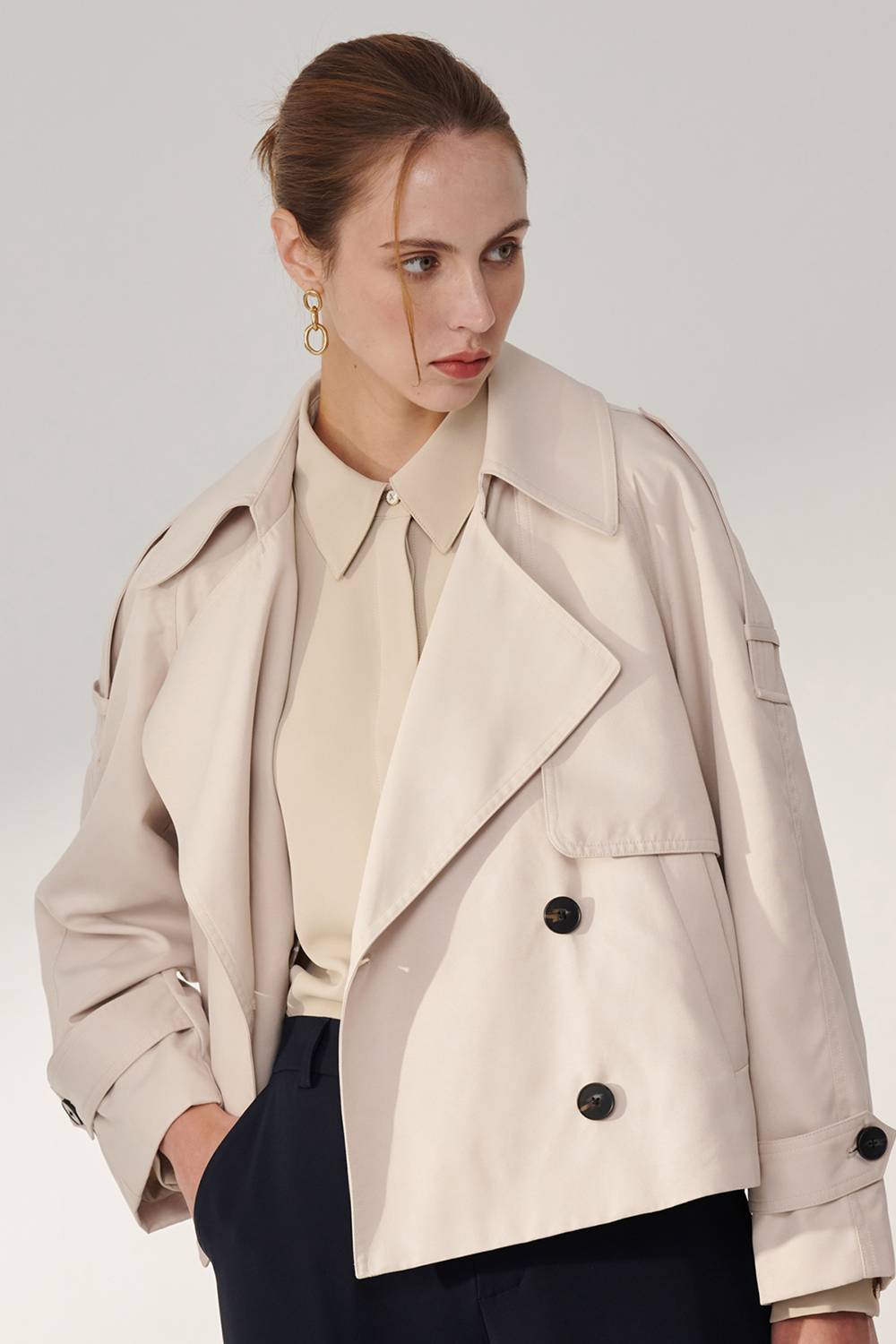 SST&C Light Khaki Short Windbreaker Jacket | 01142409001_0