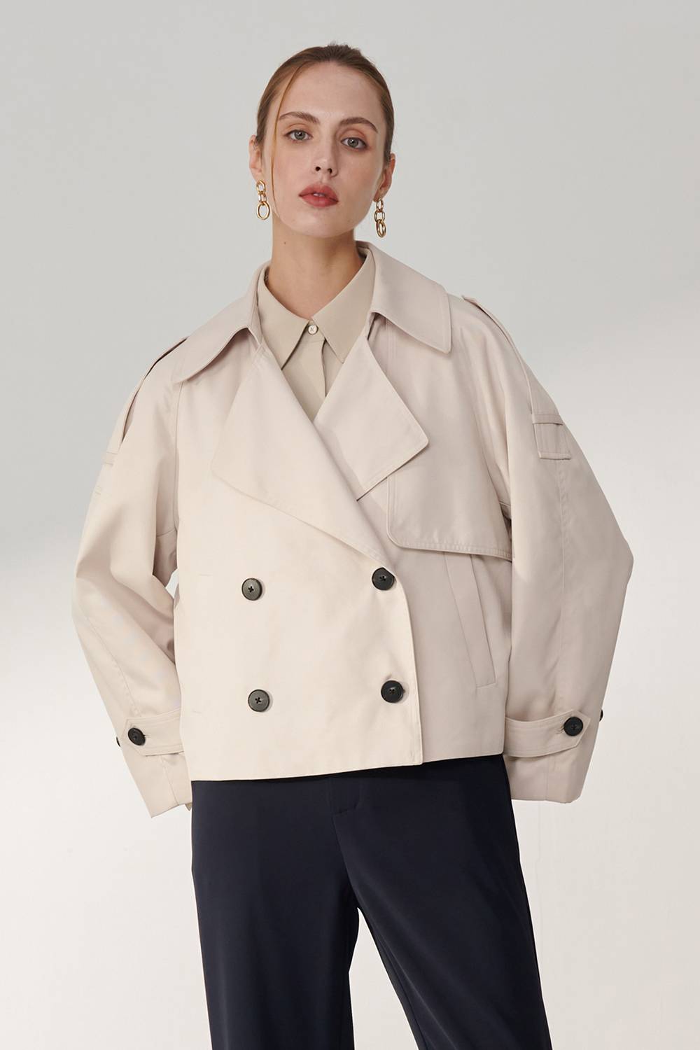 SST&C Light Khaki Short Windbreaker Jacket | 01142409001_2