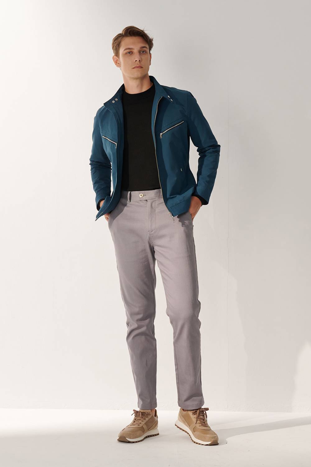 SST&C Turkish Blue Water Repellent Harrington Coat | 00122409003_2