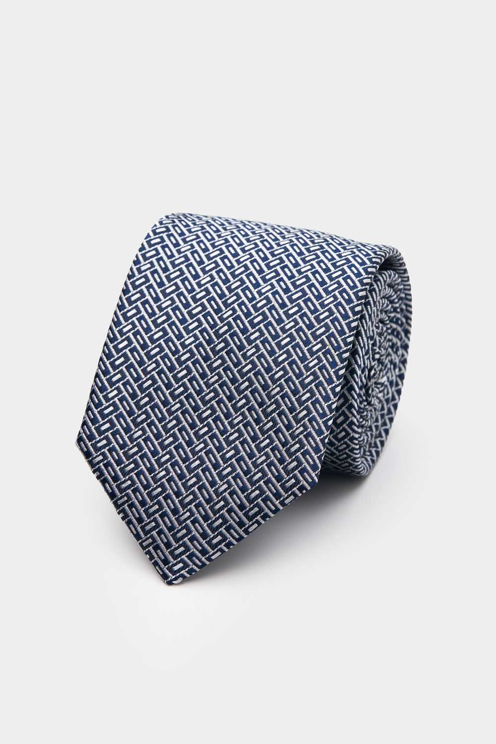 SST&C Blue Geometric Narrow Tie | 00362409014_0