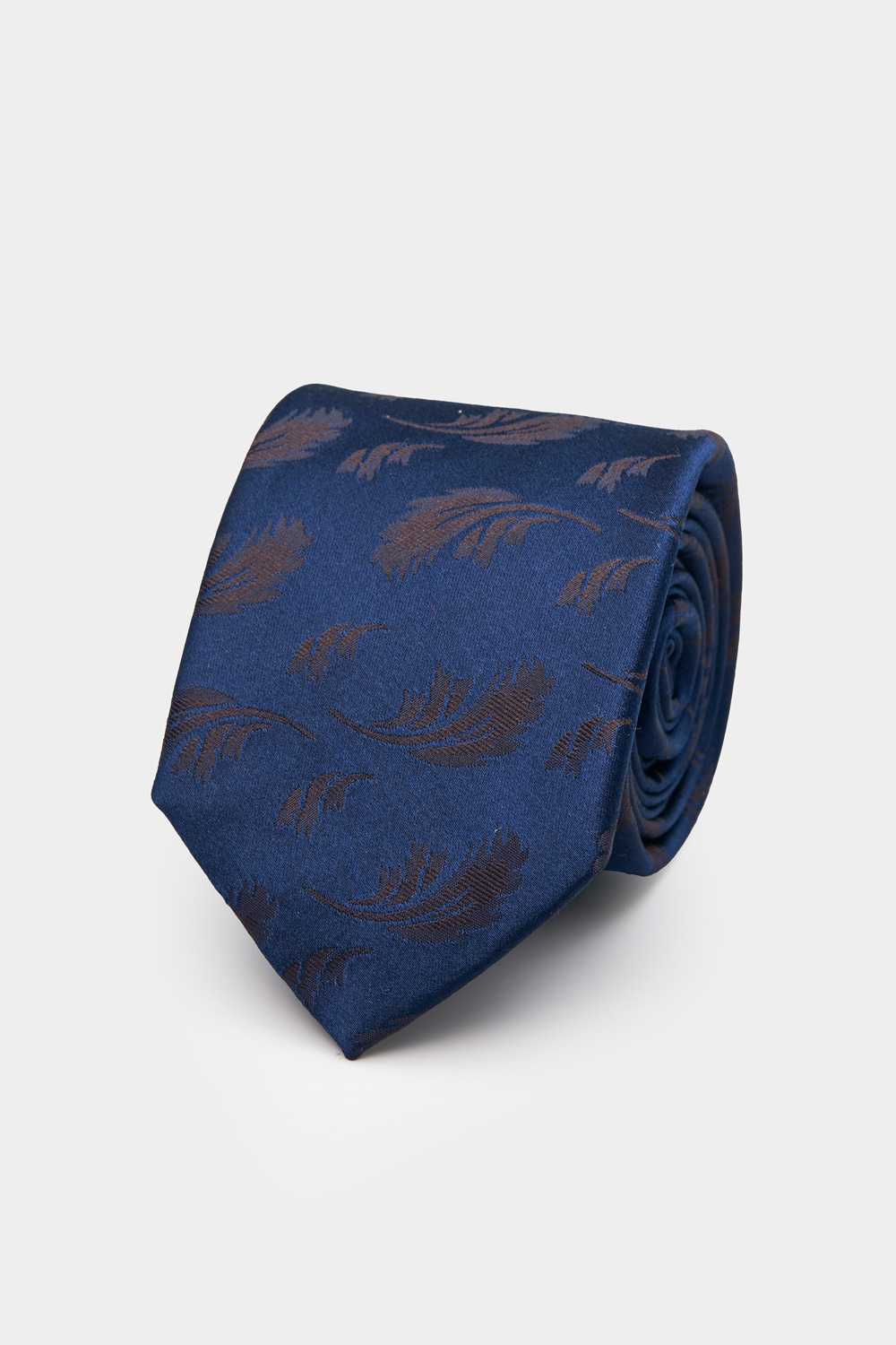 SST&C Blue Large Leaf Narrow Tie | 00362409018_0
