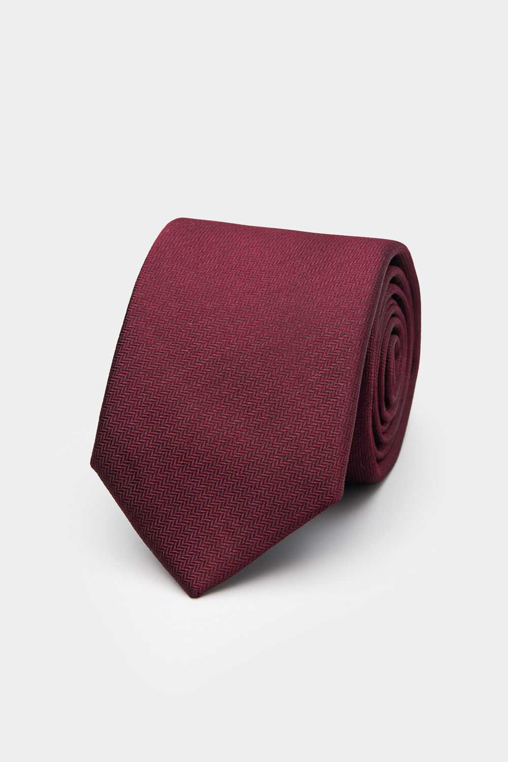 SST&C Red Herringbone Narrow Tie | 00362409023_0