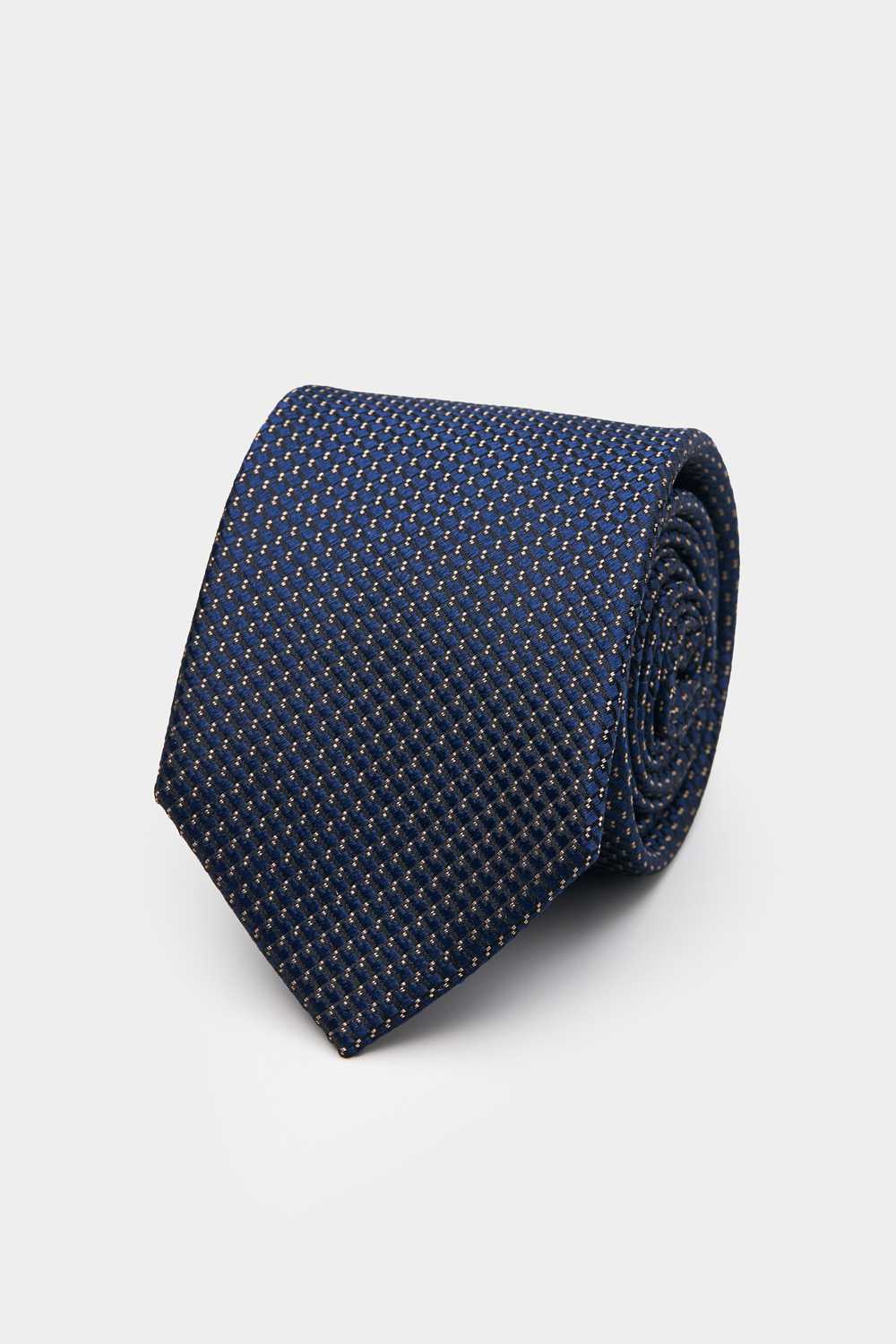 SST&C Blue Textured Narrow Tie | 00362409026_0