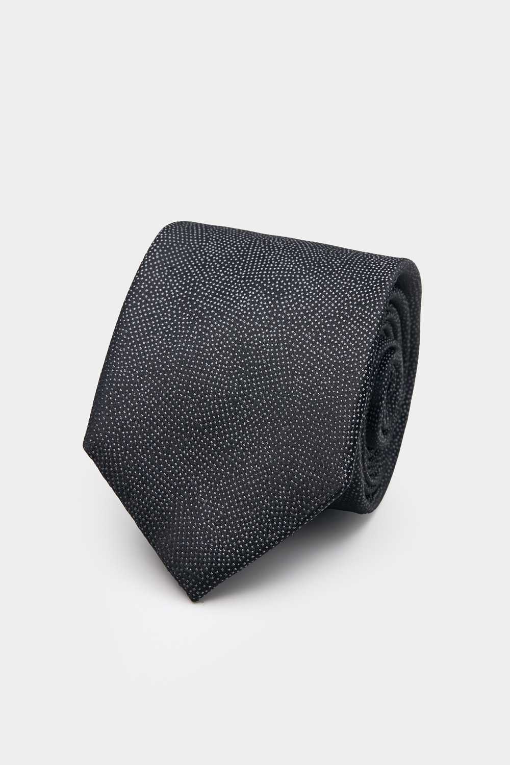 SST&C Black Textured Narrow Tie | 00362409030_0