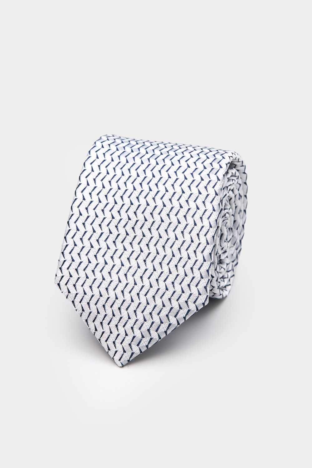 SST&C Blue Geometric Narrow Tie | 00362409033_0