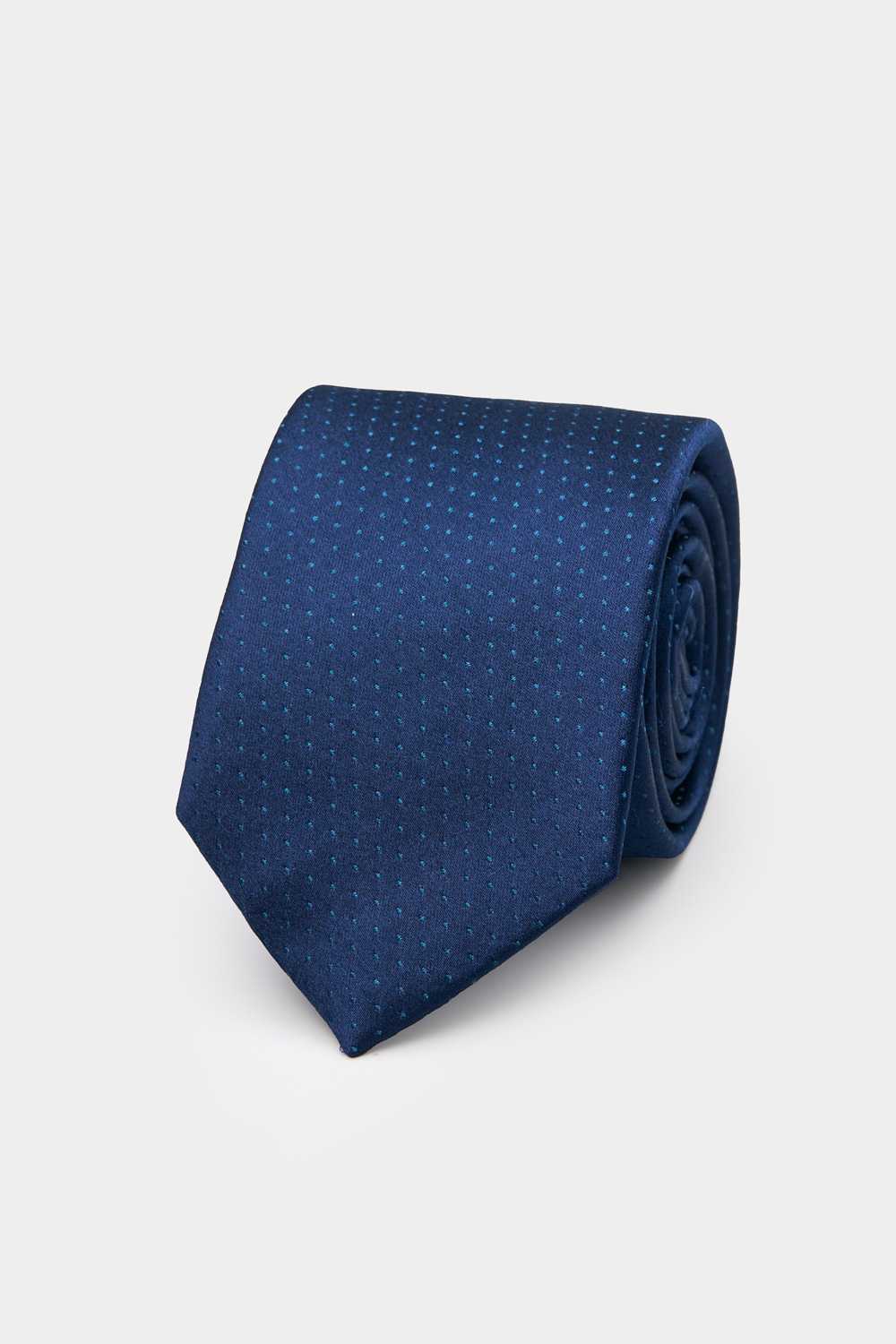 SST&C Navy Blue Dot Narrow Tie | 00362409035_0