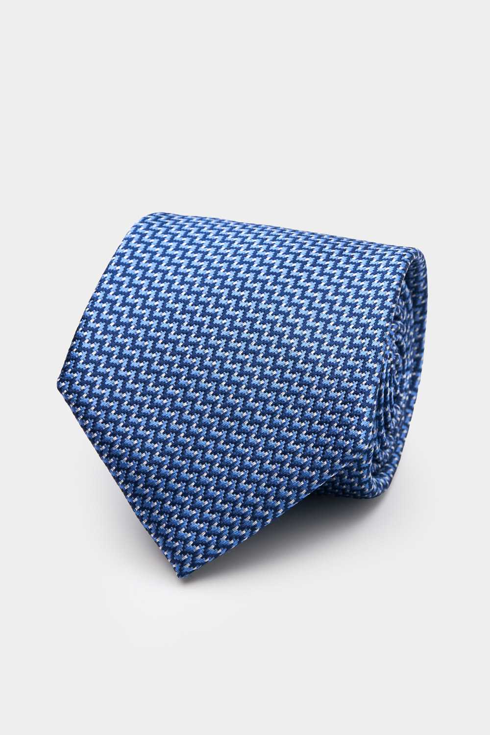 SST&C Blue Geometric Classic Tie | 00362409048_0