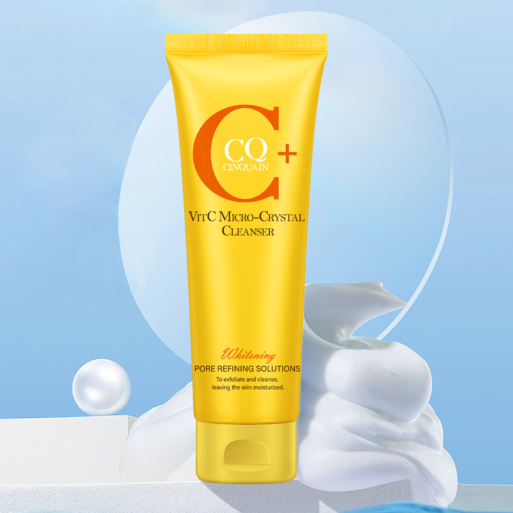 【淨透亮膚 貴婦級嫩白】CQ思珂 維他命C微晶洗面乳+璀璨光晶透活膚露 送黃金T棒按摩儀_2
