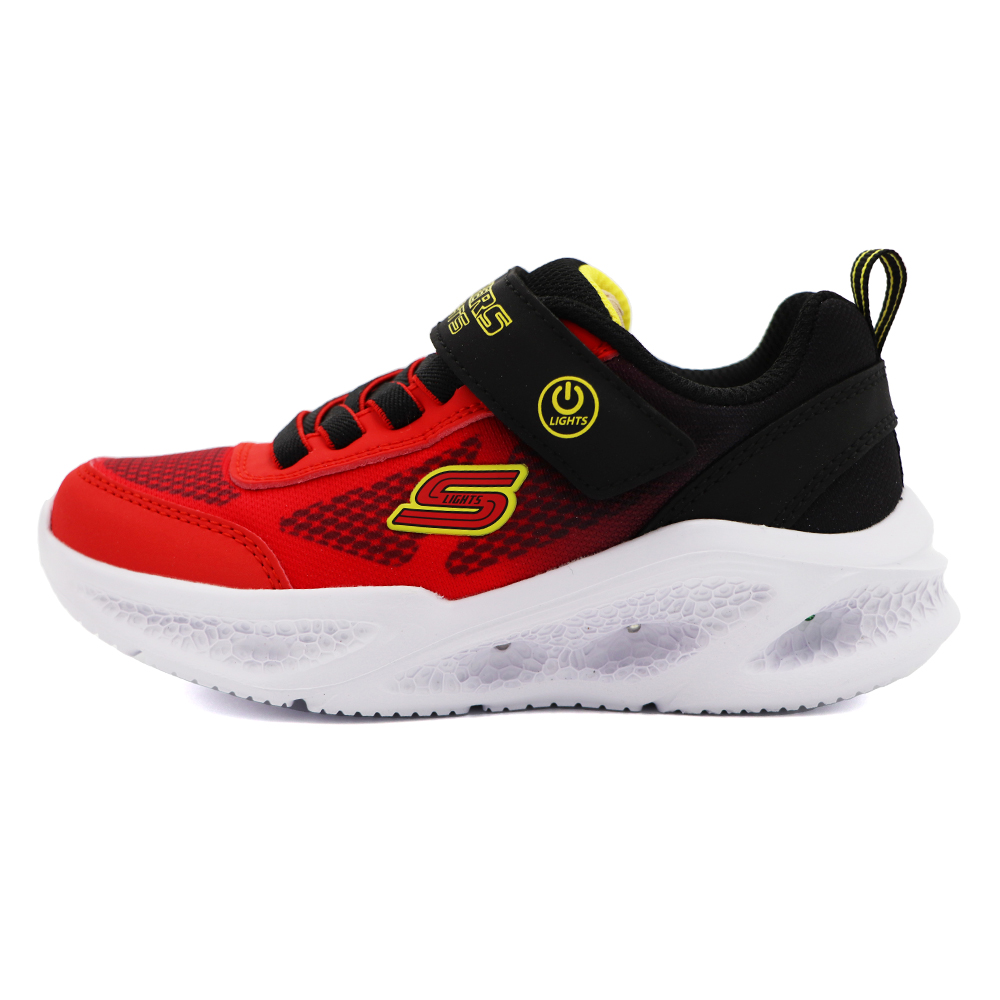 SKECHERS S LIGHTS 燈鞋 魔鬼氈 運動鞋 中童 紅黑 S0850 (401495LRDBK)_2