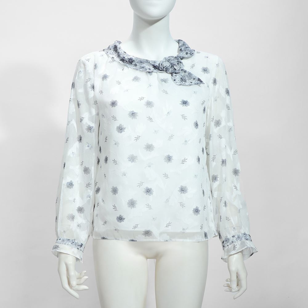 ILEY伊蕾 立體花卉造型雪紡上衣(白；M-XL)_4