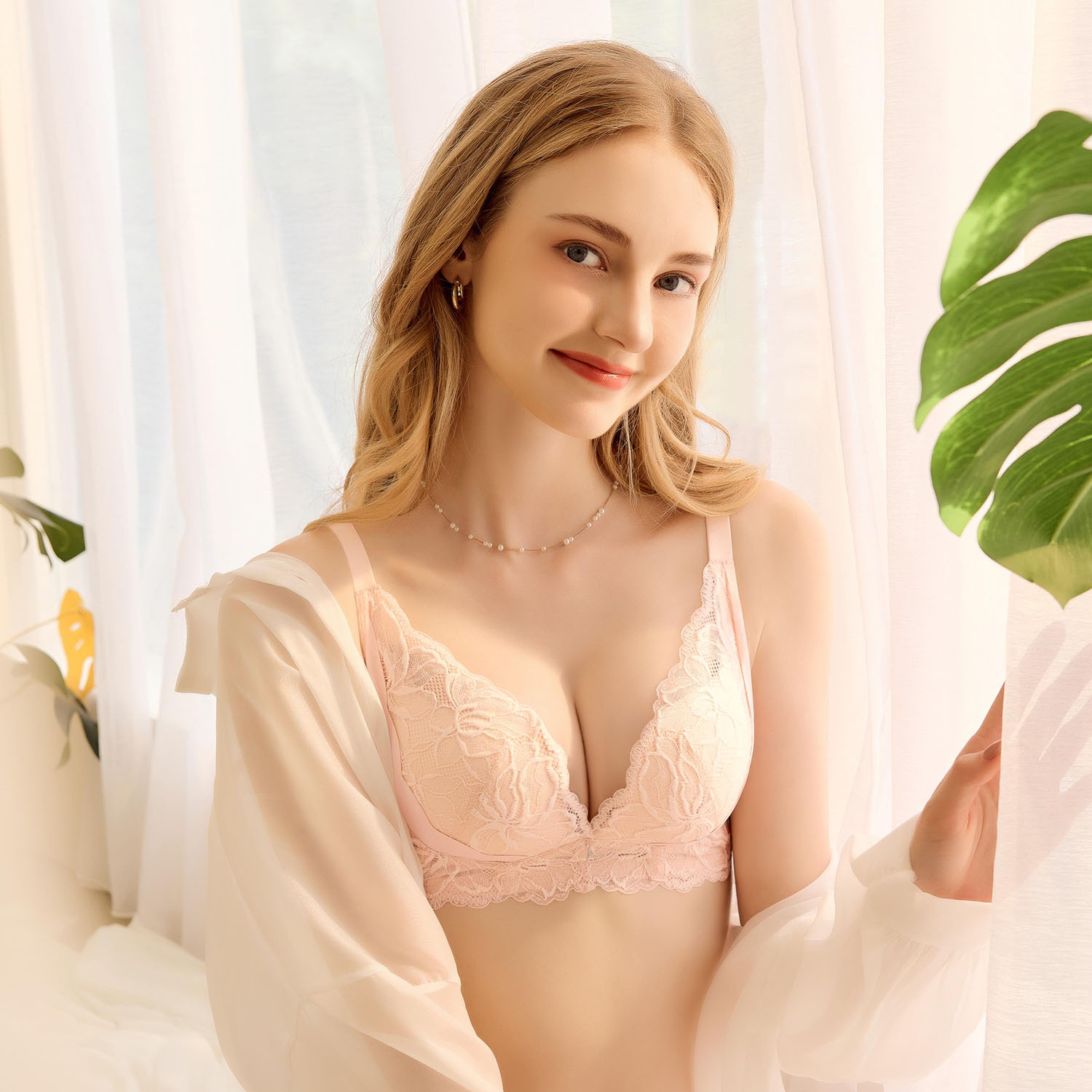 [Miss Audrey] 防擴雙C-蠶絲內衣無鋼圈心型乳溝妝輕鬆穿出來-甜粉紅_0