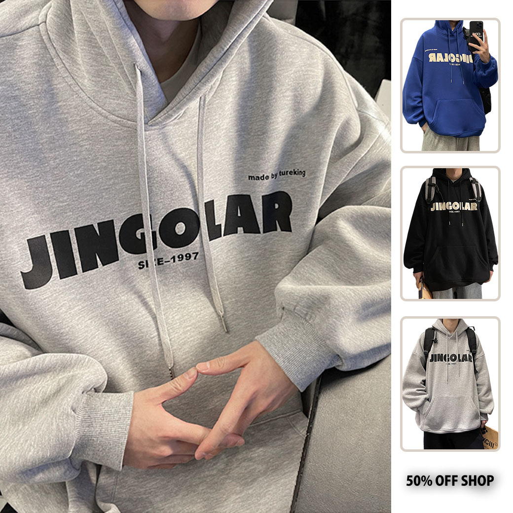 JINGOLAR美式  純棉落肩連帽大學TEE 連帽衛衣_0