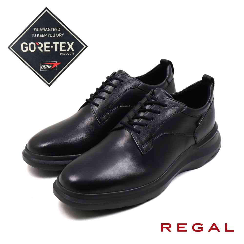 【REGAL】日本原廠GORE-TEX軟墊透氣增高綁帶休閒鞋 黑色(70GL-BL)