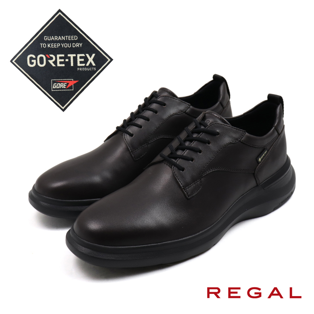 【REGAL】日本原廠GORE-TEX軟墊透氣增高綁帶休閒鞋 深棕色(70GL-DBR)