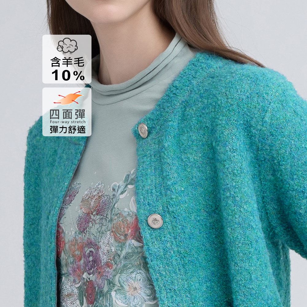 ILEY伊蕾 素淨圓領羊毛針織外套(綠；M-XL)_2