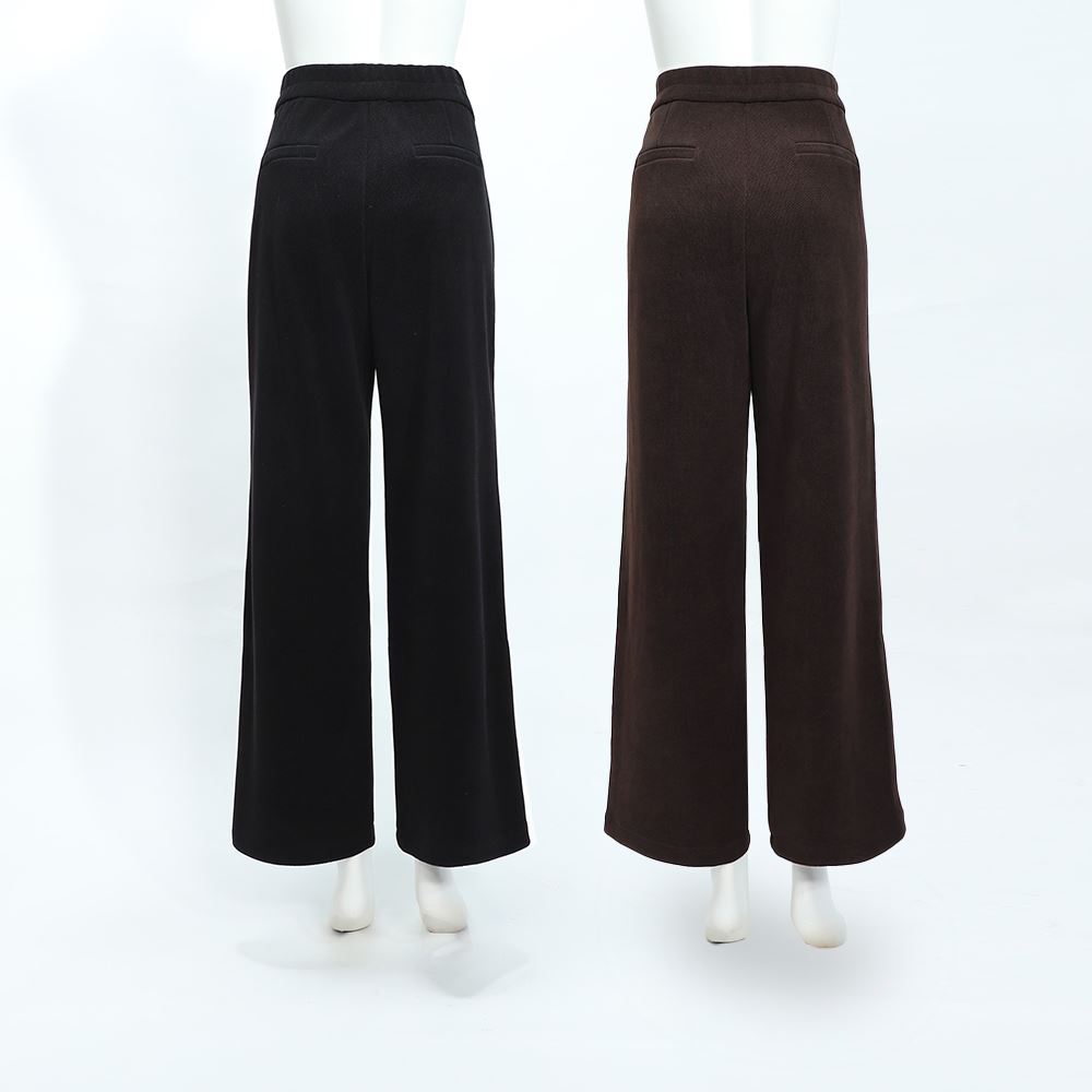 ILEY伊蕾 厚絨珠鍊織帶直筒長褲(兩色；M-XL)_5