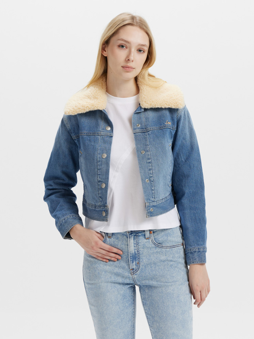 Levi’s® 女款 毛領短版外套 可拆式衣領 牛仔外套 熱賣單品
