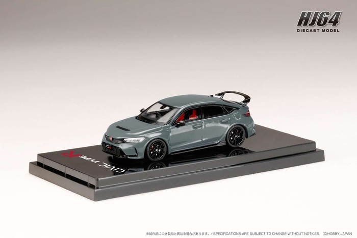 HOBBY JAPAN 1/64 本田 Honda CIVIC Type R (FL5) SONIC GRAY PEARL 珍珠灰 附底座 HJ643063GM_0