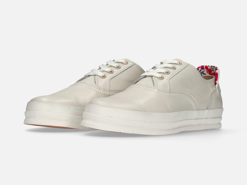 【SPINGLE】小花拼布·經典袋鼠皮低筒手工休閒鞋SP-1814 Ivory-WOMEN