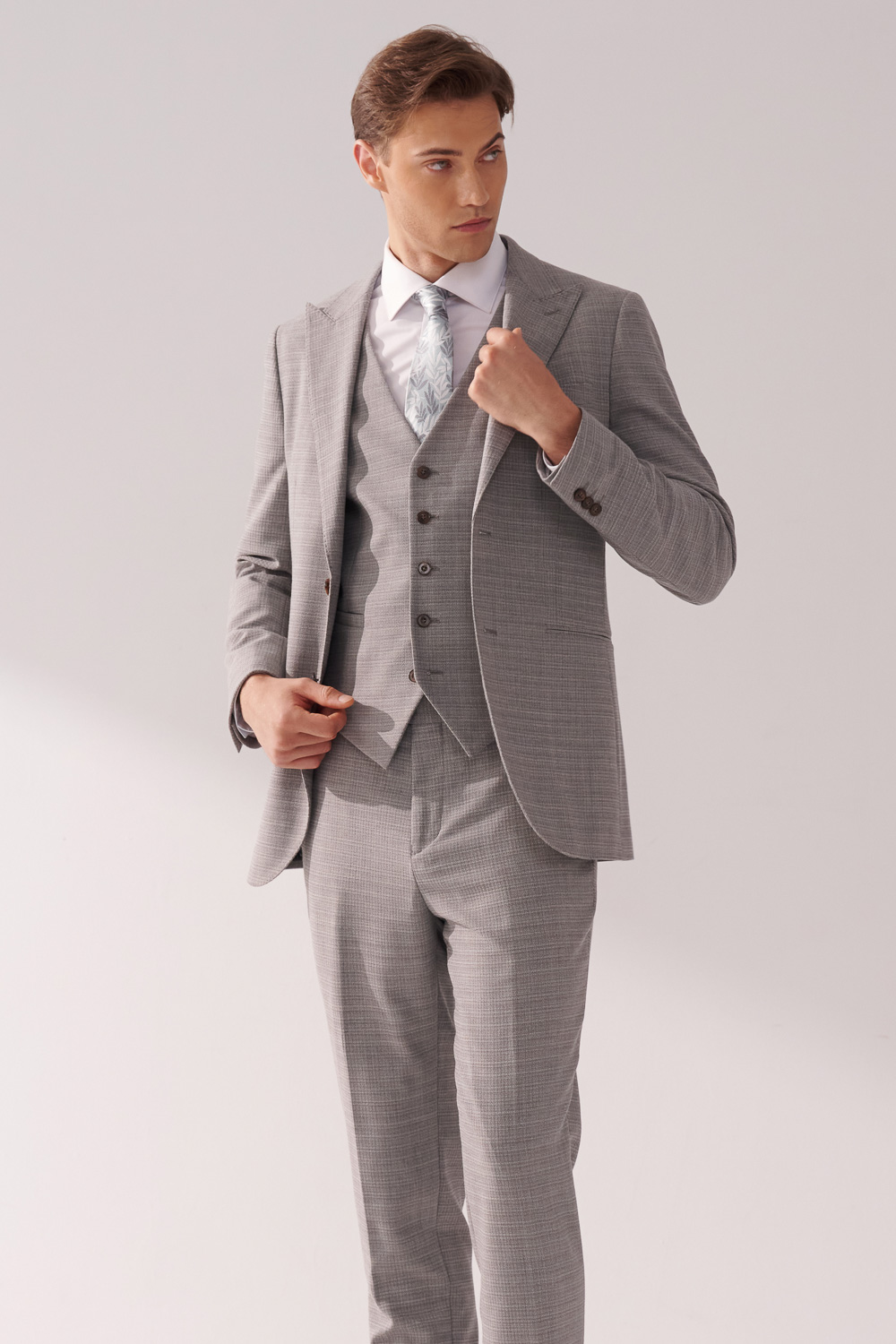SST&C #Machine Washable Series  Gray Textured Tailor Suit Jacket | 00012409006_2