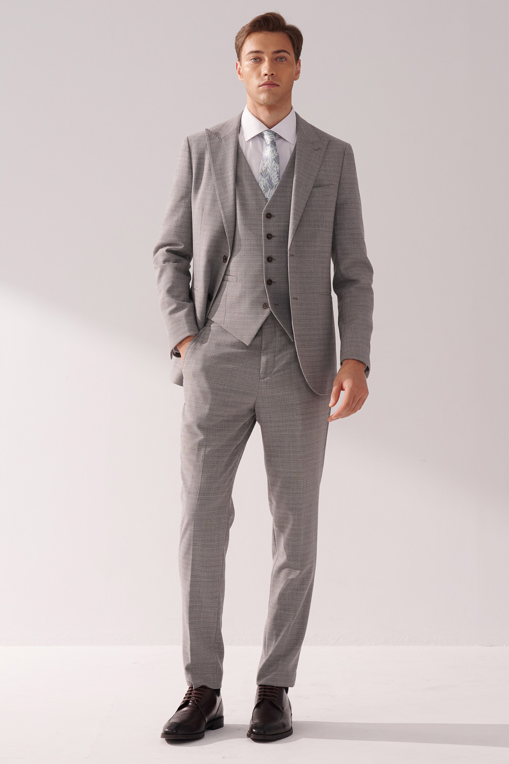 SST&C #Machine Washable Series  Gray Textured Tailor Suit Jacket | 00012409006_4