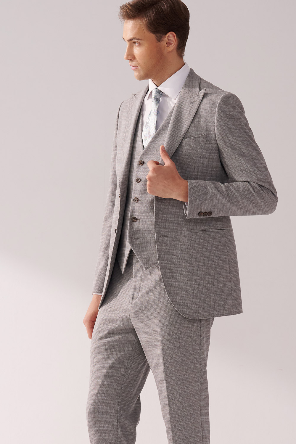 SST&C #Machine Washable Series  Gray Textured Tailor Suit Jacket | 00012409006_5