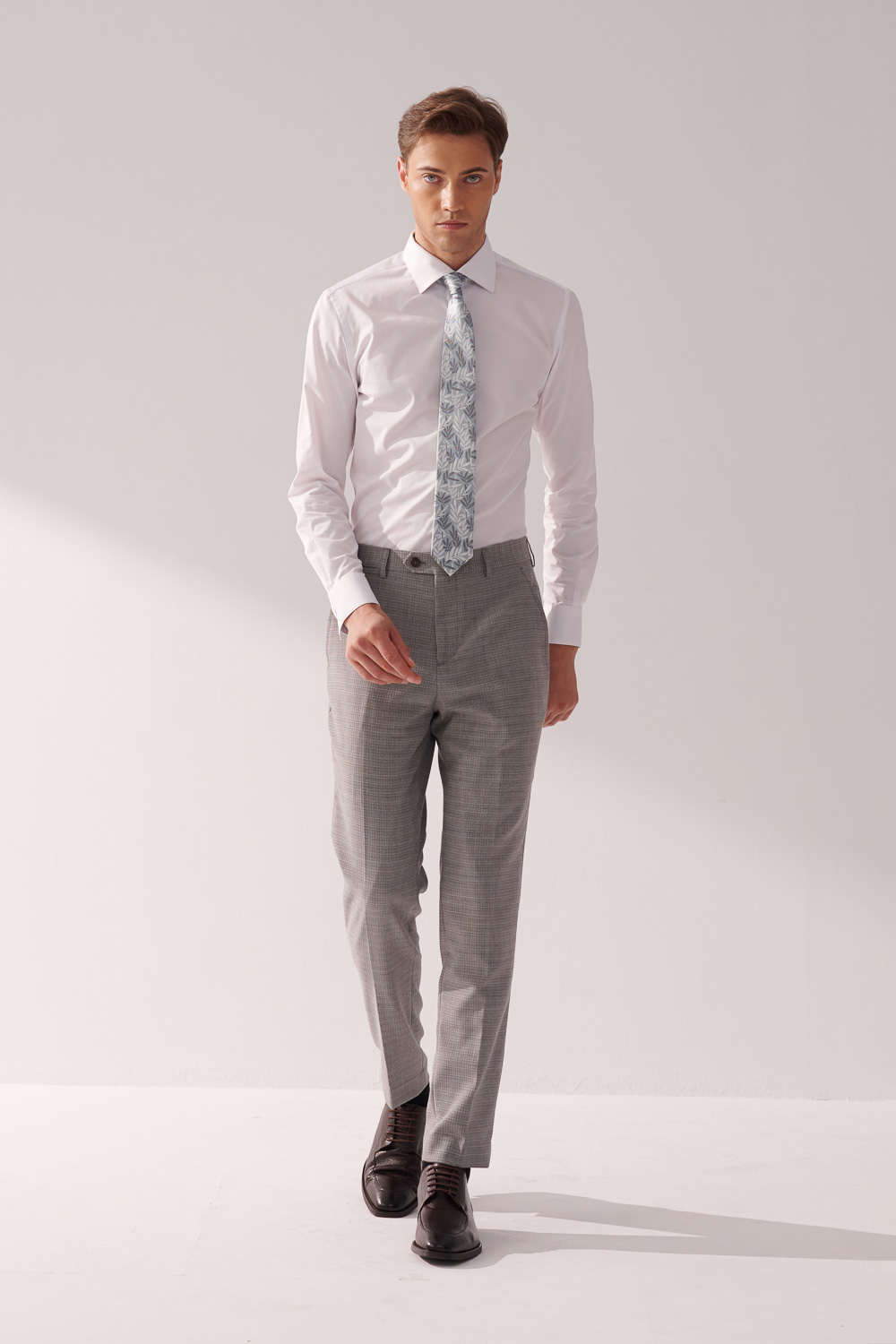 SST&C #Machine Washable Series  Gray Textured Tailor Suit Trousers | 00022409006_2