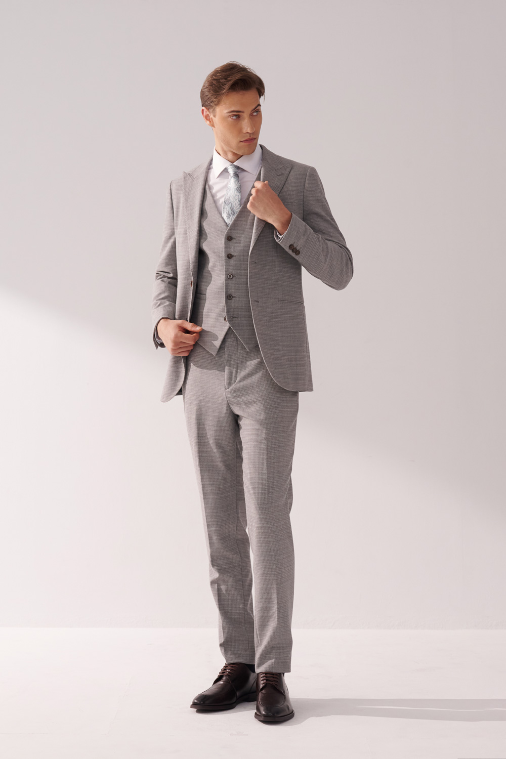 SST&C #Machine Washable Series  Gray Textured Tailor Suit Trousers | 00022409006_5