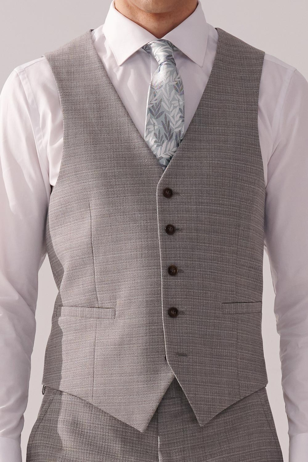 SST&C #Machine Washable Series  Gray Textured Tailored Suit Vest | 00032409006_5