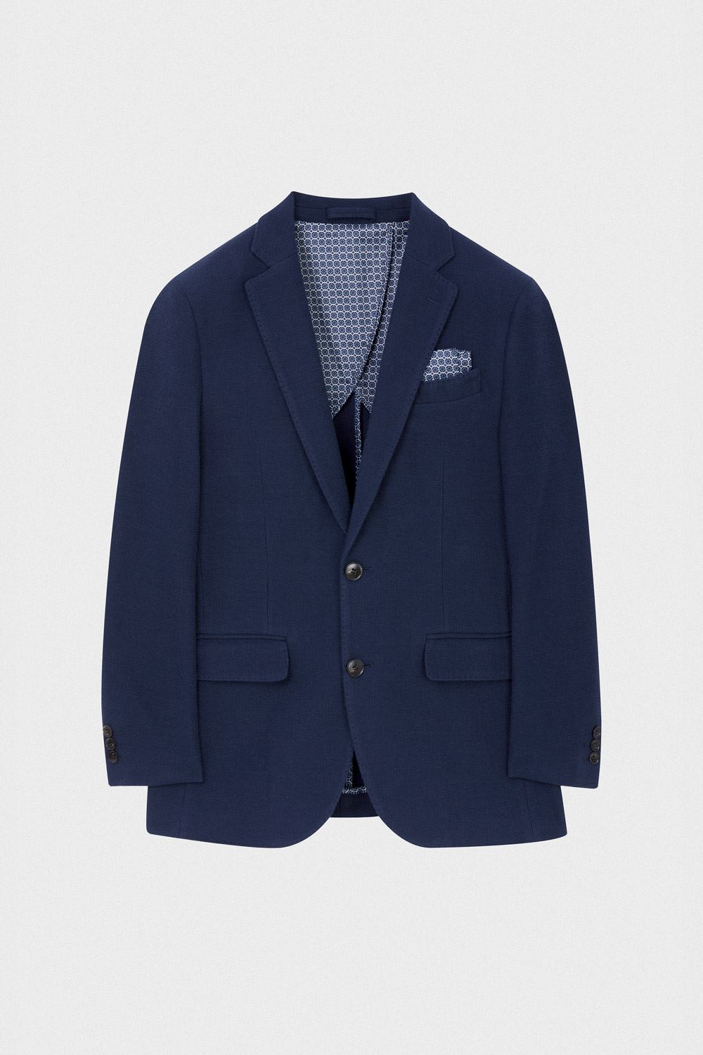 SST&C Navy Textured Slim Fit Stretch Knit Casual Suit Jacket | 00112409001_5