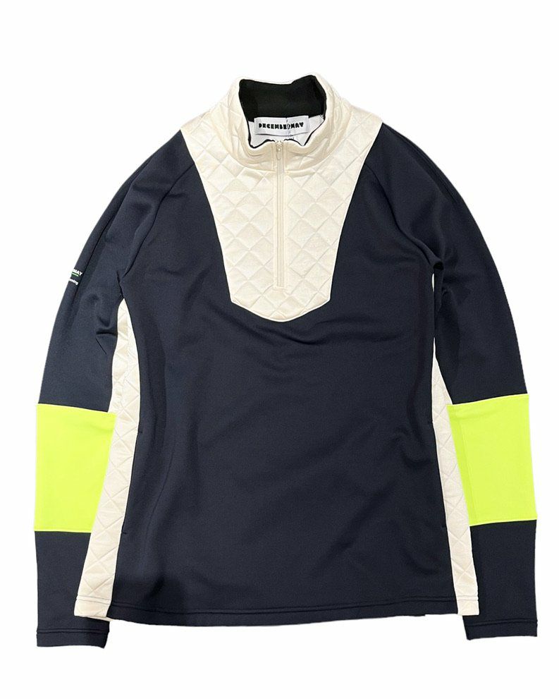 【DECEMBERMAY】【Limited Edition】Wavequilt+Microfleece Animal Halfzip Top 2-212-0137