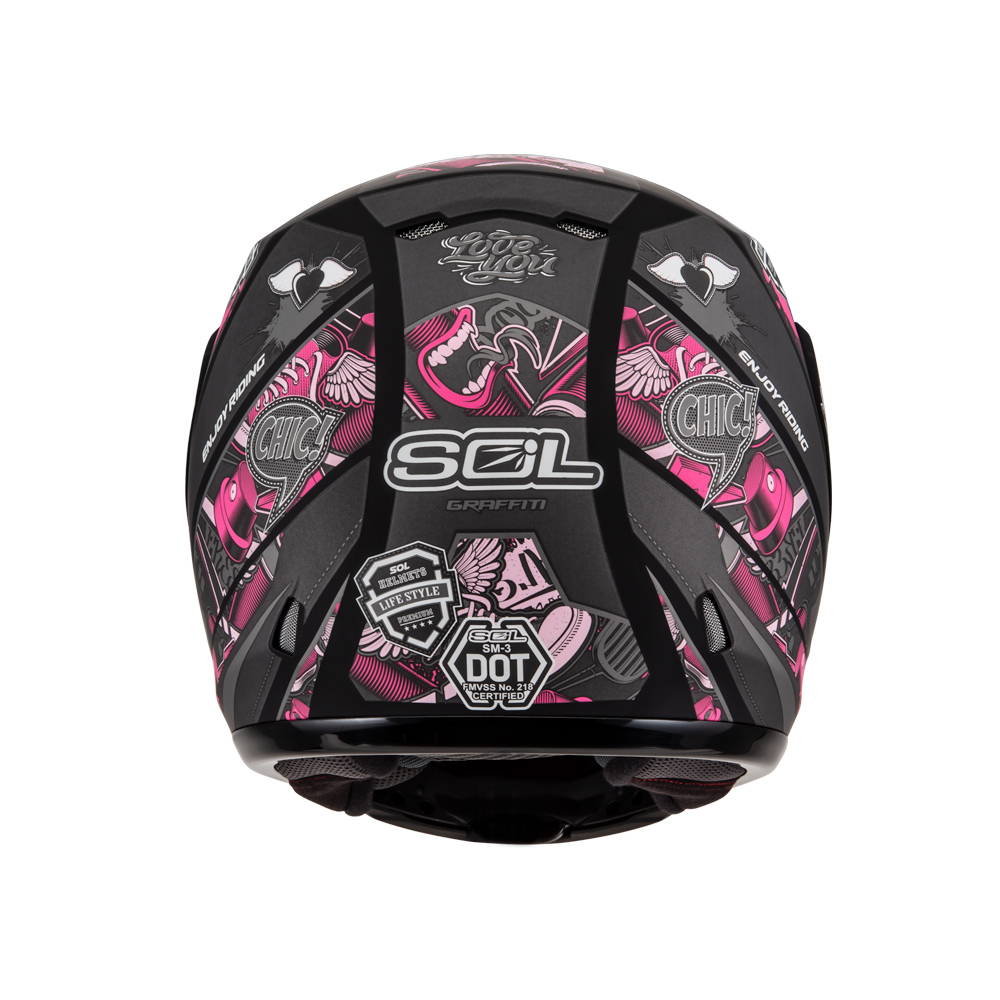 【入門首選】SOL SM3 惡天使 消光黑粉 可掀式罩安全帽 可樂帽_3