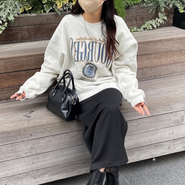 學院盾牌校徽長袖大學T_0