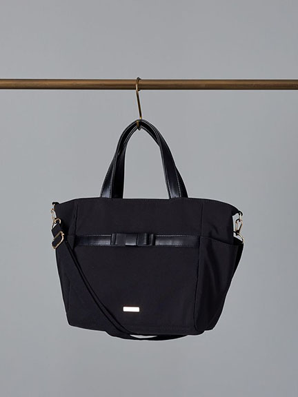 【WEB限定】防潑水加工蝴蝶結緞帶兩用手提/肩背包(8S43F0J1900) - Maison de FLEUR