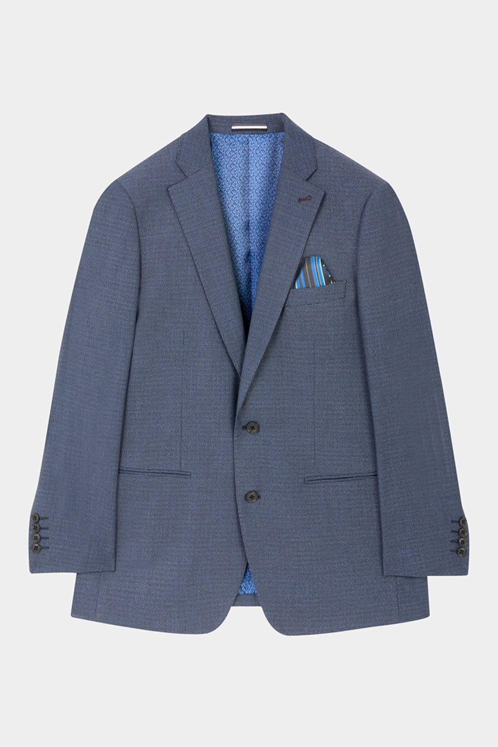 SST&C Navy Textured Classic Suit Jacket | 00012410003_5