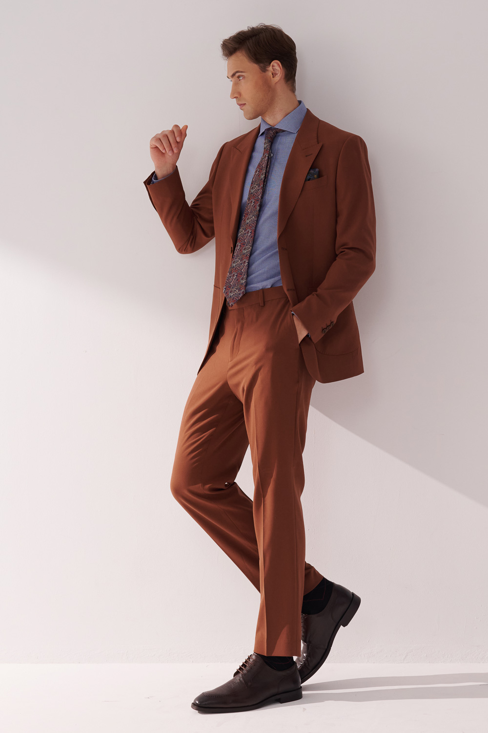 SST&C Caramel Slim Fit Suit Jacket | 00012410006_3