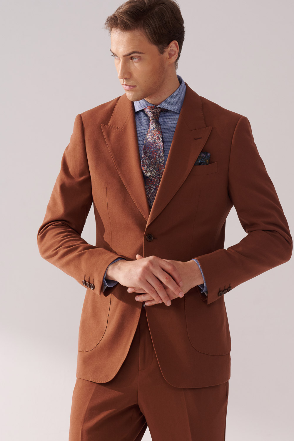 SST&C Caramel Slim Fit Suit Jacket | 00012410006_5