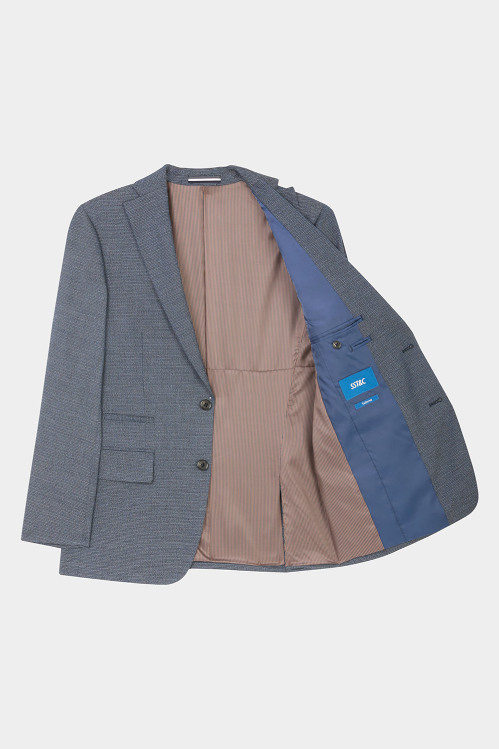 SST&C Navy Textured Tailor'S Suit Jacket | 00012410008_6