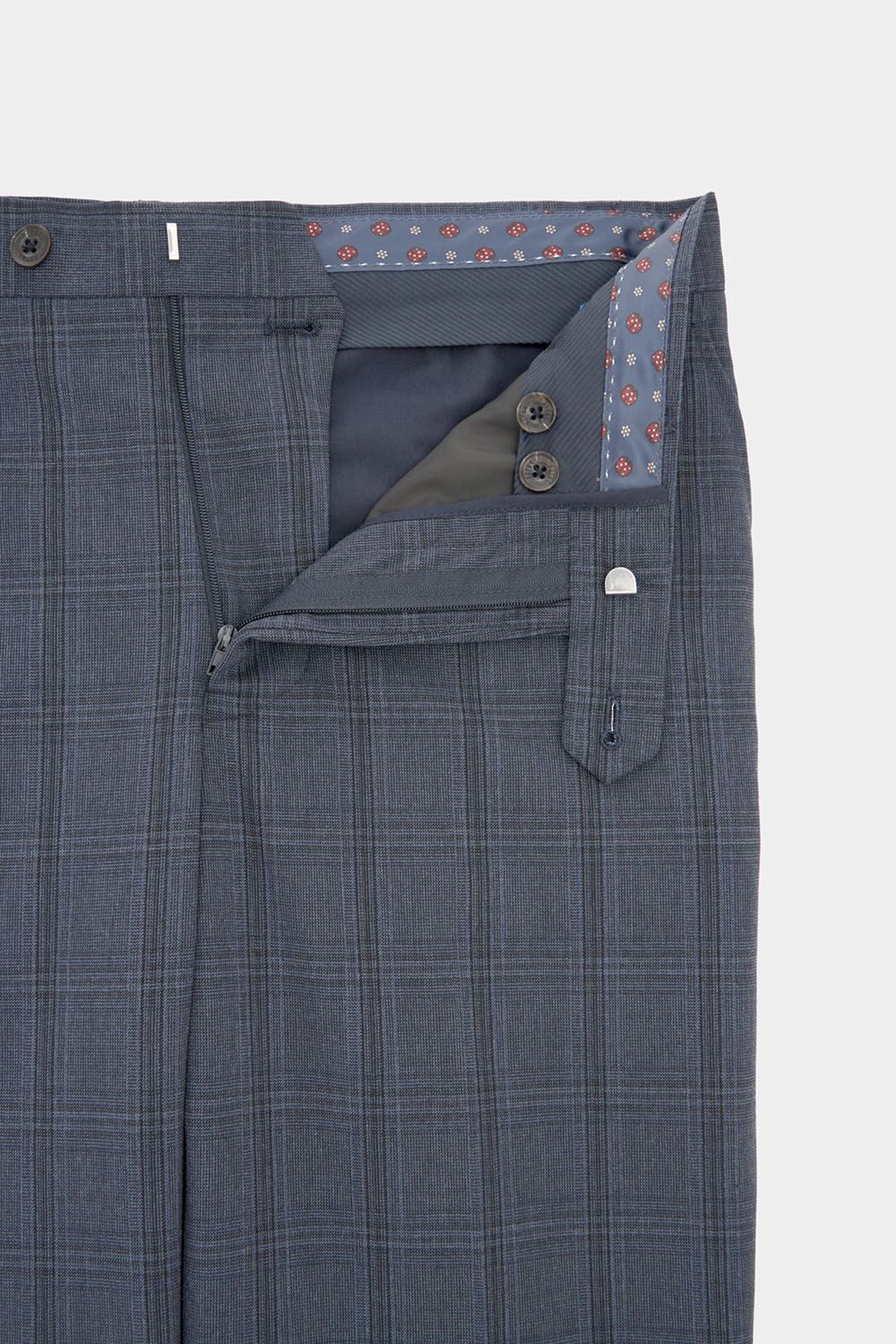SST&C Navy Check Pattern Slim Fit Suit Trousers | 00022410001_6
