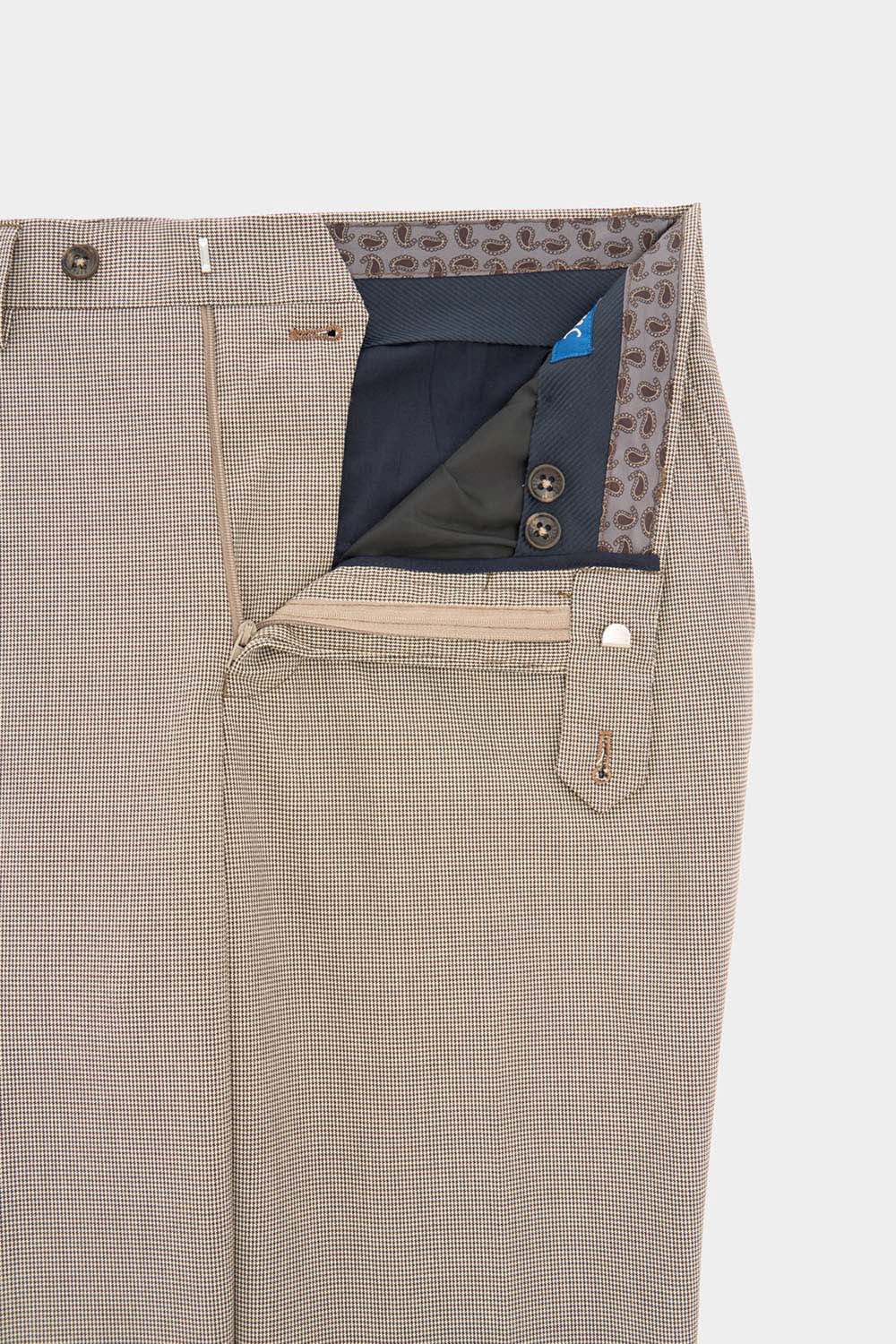 SST&C Khaki Houndstooth Tailor Suit Trousers | 00022410004_6