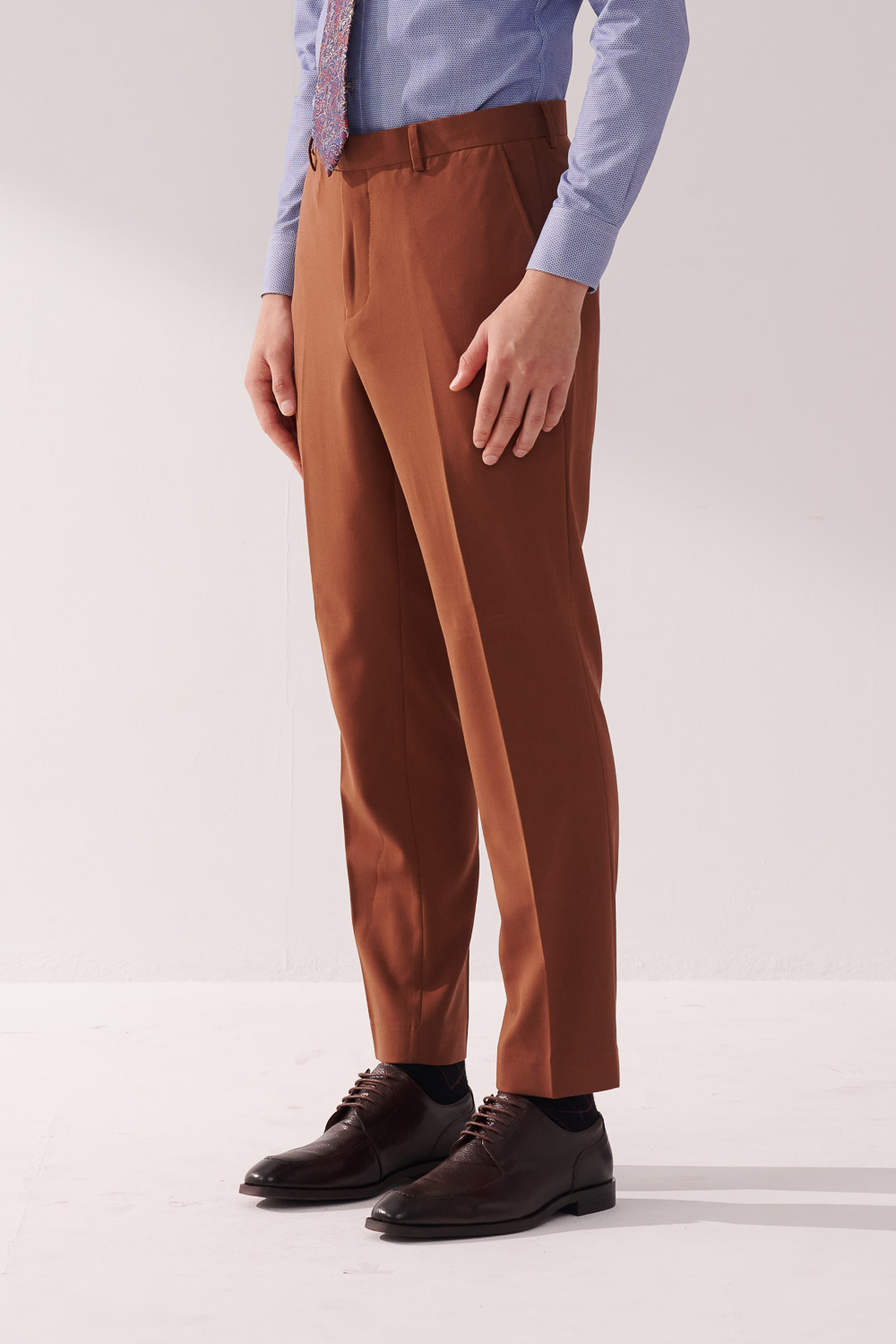 SST&C Caramel Slim Fit Suit Trousers | 00022410006_6