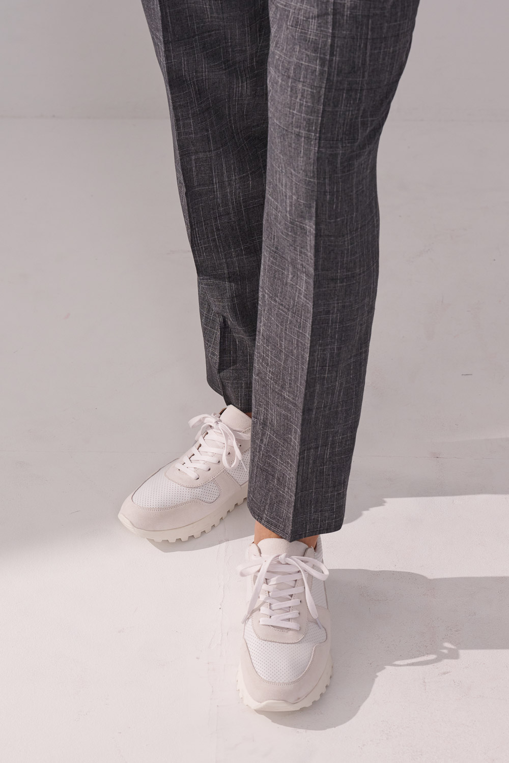 SST&C Dark Gray Textured Slim Fit Suit Trousers | 00022410007_6