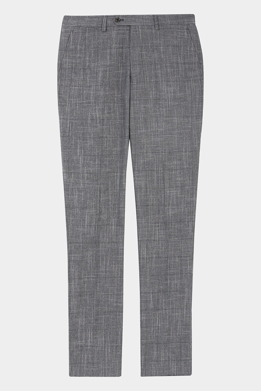 SST&C Dark Gray Textured Slim Fit Suit Trousers | 00022410007_7
