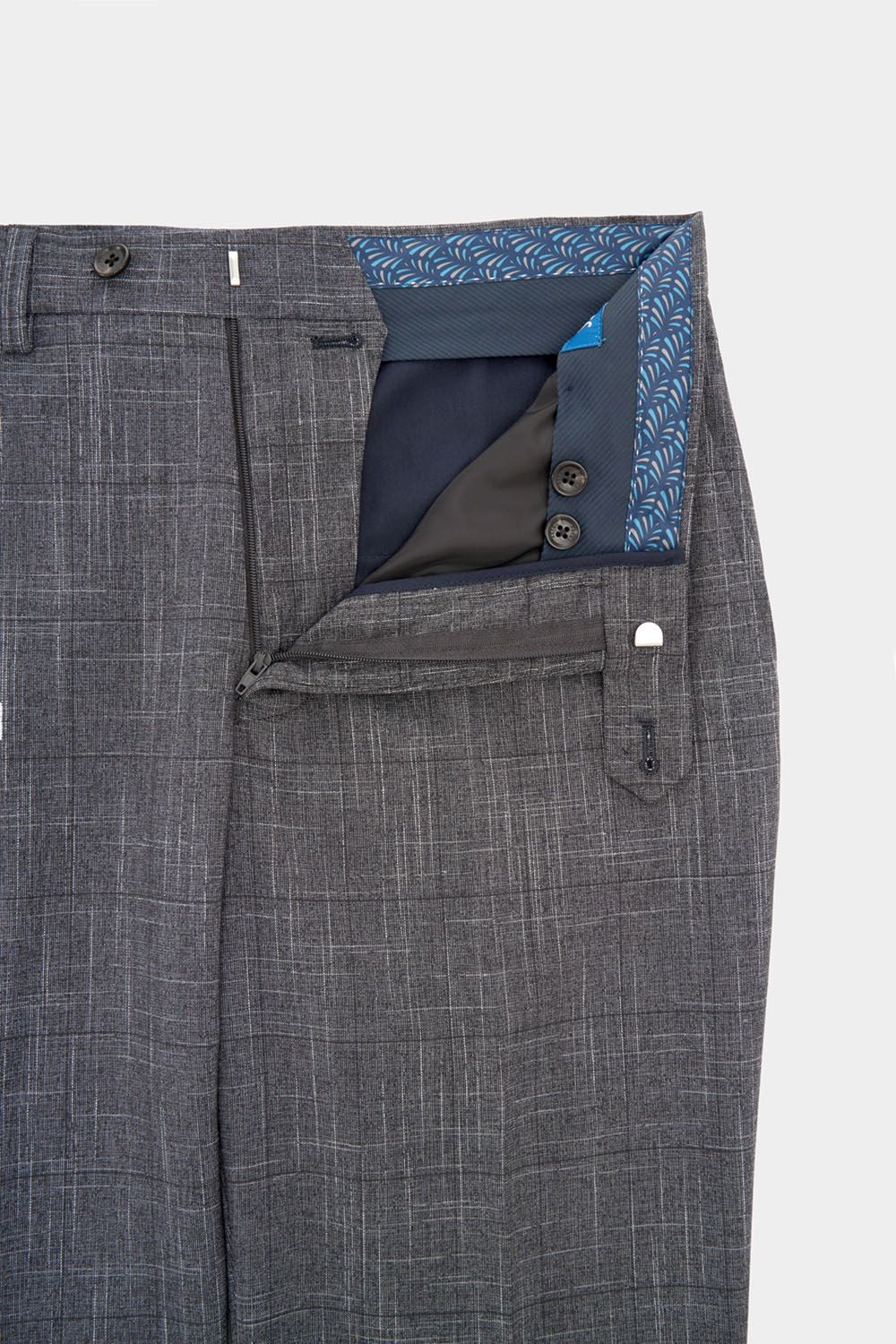 SST&C Dark Gray Textured Slim Fit Suit Trousers | 00022410007_8