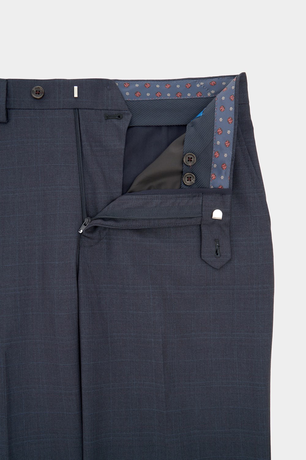 SST&C Navy Check Pattern Slim Fit Suit Trousers | 00022410009_6