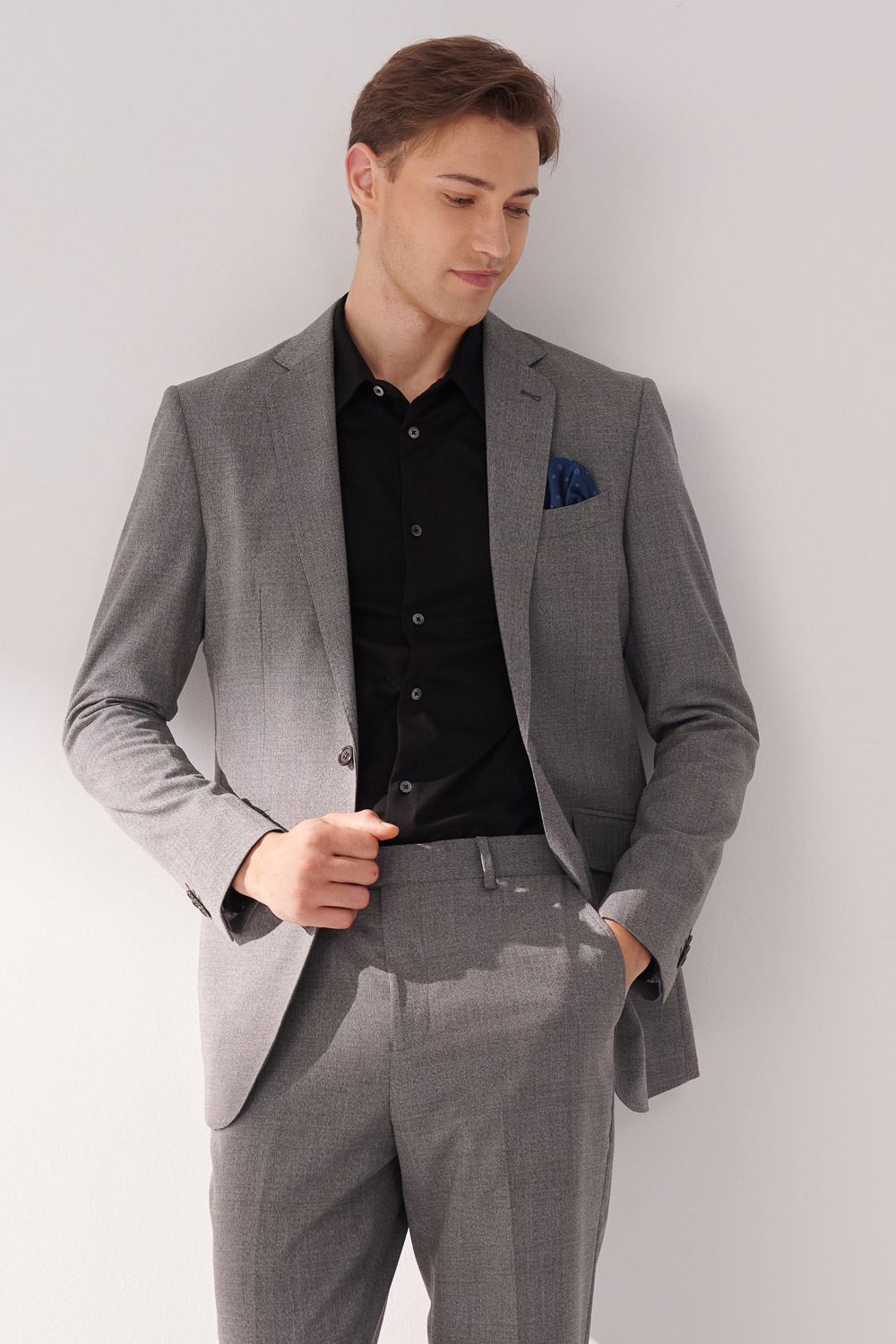 SST&C Classic Black Stretch Knit Shirt | 00082410002_5